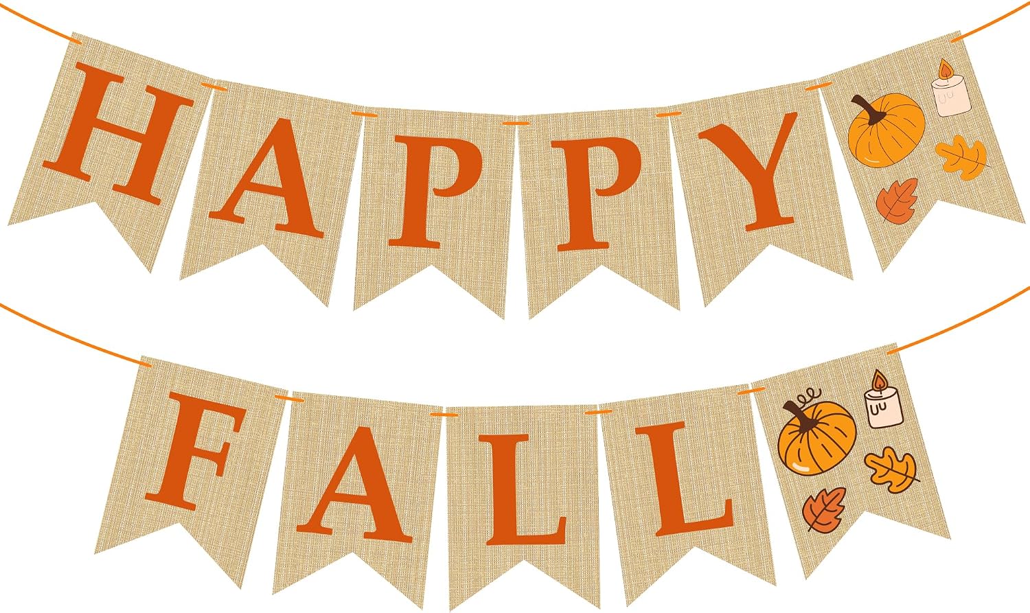OHOME Fall Decorations for Home - Happy Autumn Pumpkin Banner for Indoor Outdoor | Maple Leaves Garland Backdrop for Outside - Hanging Party Favors Supplies for Birthday | Fall Decor