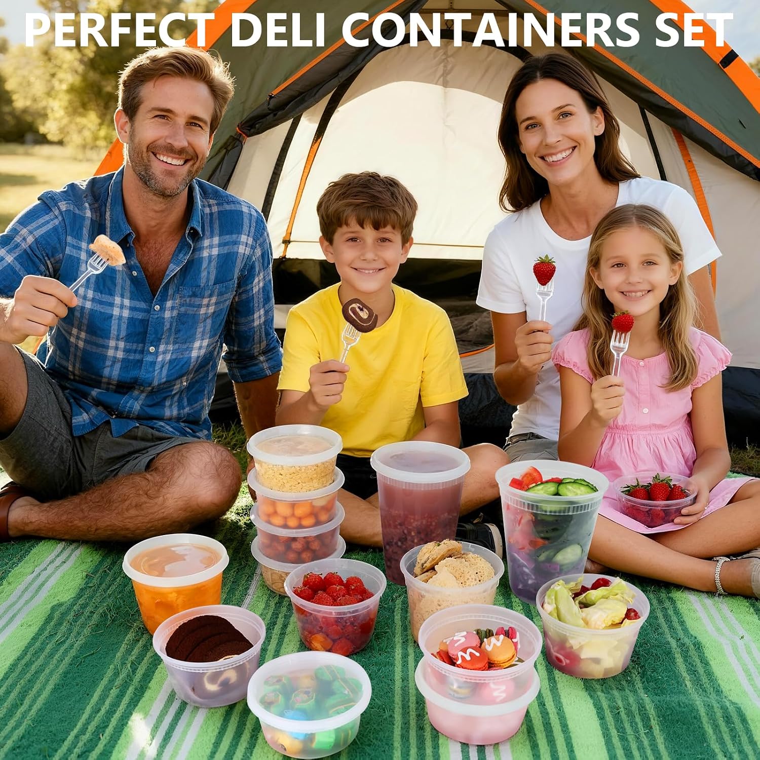 NESCCI 72 Sets (144-Piece) Deli Containers with Lids, 32/16/8 oz X 24 Set Each, Leak-Proof & BPA Free Airtight Takeout Plastic Food Storage Containers for Soup, Meal Prep,Microwave/Freezer Safe - Image 4