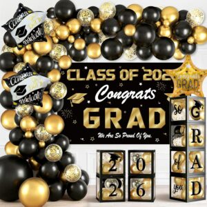 Black and Gold Graduation Decoratio...