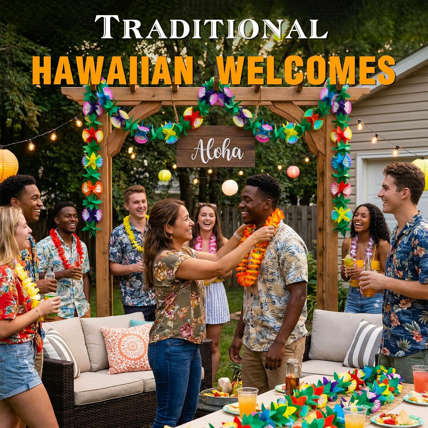 FUTUREPLUSX 2 Pack Tropical Garland Party Decorations, 20ft Multicolored Tissue Paper Hibiscus Flower Summer Banner for Beach Theme Luau Hawaiian Party Supplies Jungle Birthday Decor - Image 5