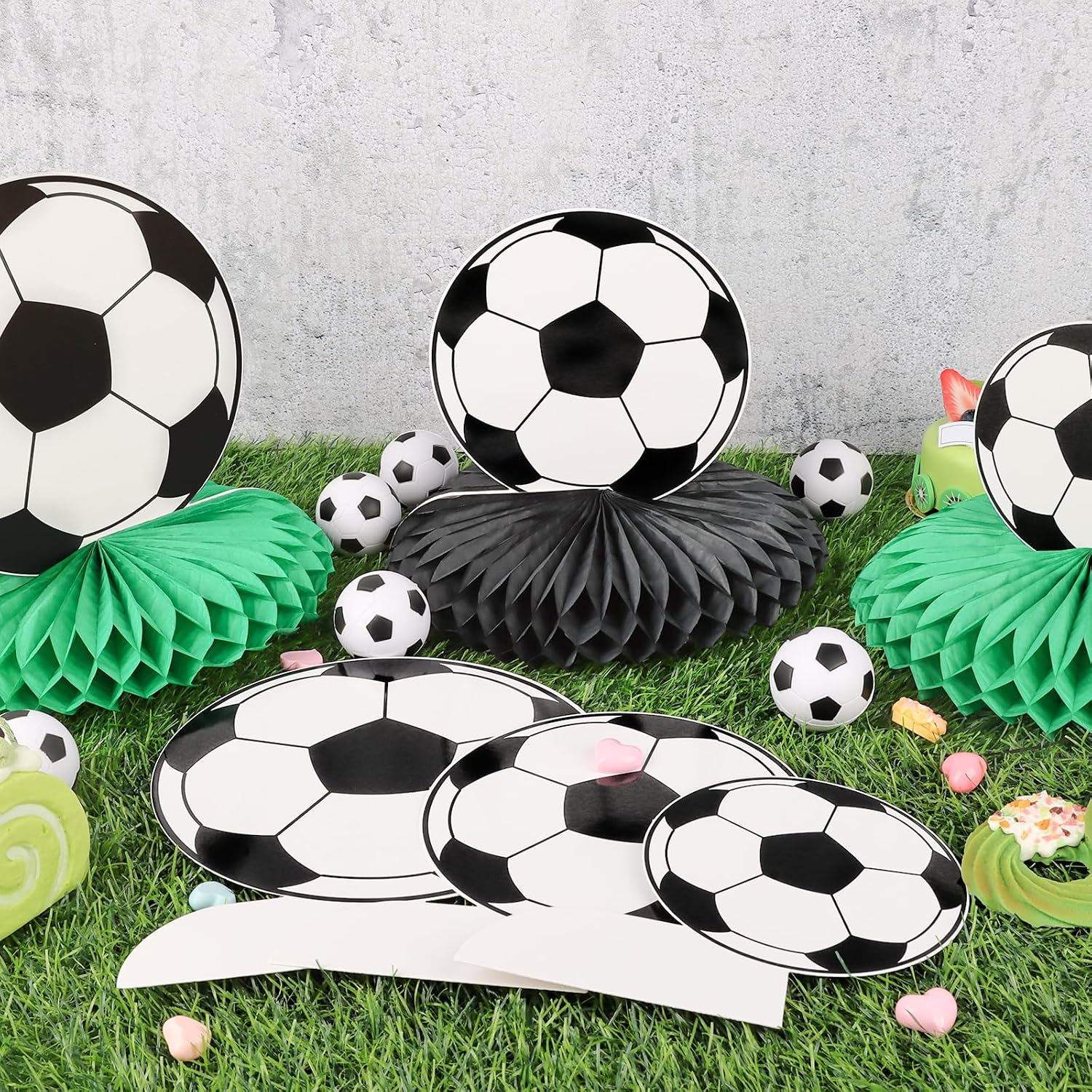 12 PCS Soccer Party Decorations Soccer Honeycomb Centerpieces for Table Sports Themed Tabletop Honeycomb Table Decorations for Boys Birthday Supplies Baby Shower - Image 6