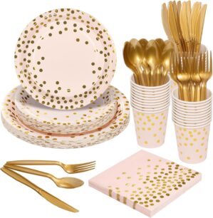 Goodlluck 175PCS Pink Gold Foil Pol...