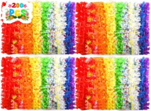 200 PCS Hawaiian Leis Bulk Colorful...