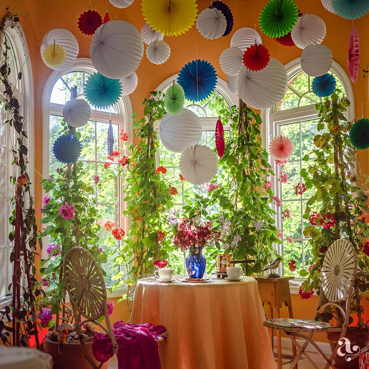 Colorful Paper Fans - Rainbow Party Decorations - Happy Birthday Decorations for Women, Men and Kids - Reusable Fiesta Party Decor by Avoseta (20 Piece Set, Assorted Sizes, Multicolor) - Image 9