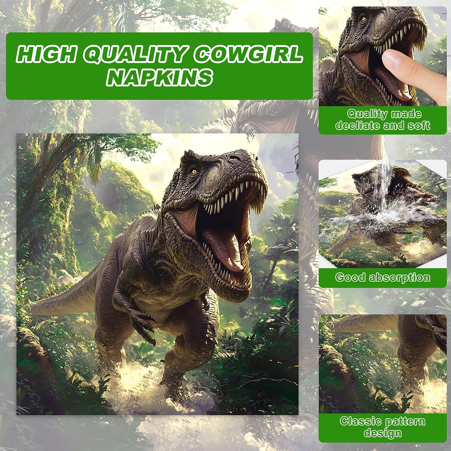 120PCS Dinosaur Party Birthday Supplies for Boys Kids Dino World Themed Tableware Set Dinosaur Park Party Decorations Tableware Set Plates Napkin Cups Set for 20 Guests - Image 5