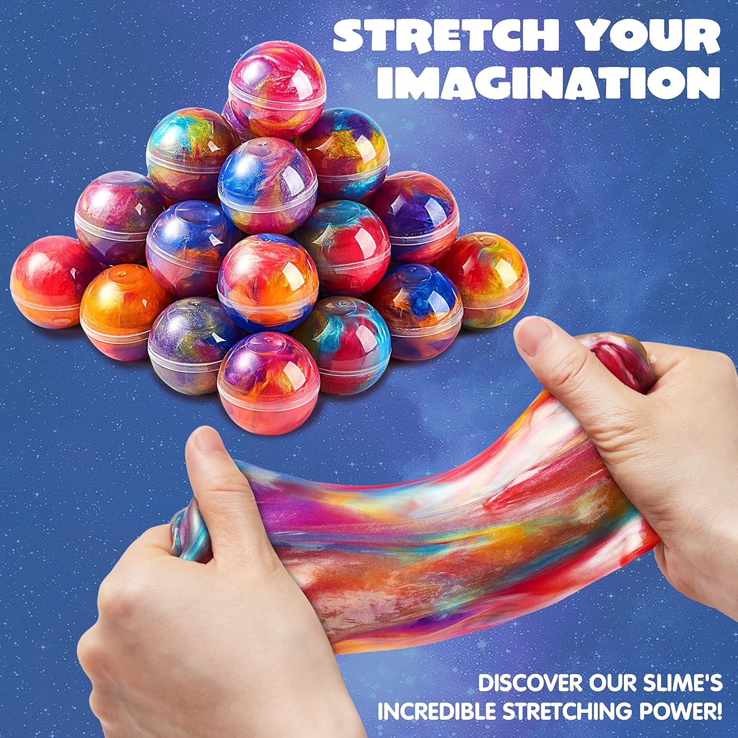JOYIN Slime Party Favors, 36 Pack Galaxy Slime Ball- Stretchy, Non-Sticky, Mess-Free, Stress Relief, and Safe - Toys for Girls and Boys - Easter, Classroom Reward, Party Supplies, Valentines - Image 5