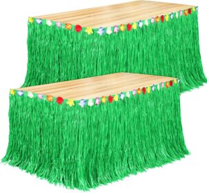 Fovths 2 Pack Luau Grass Table Skir...