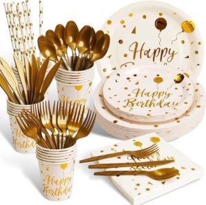 200 pieces of white and gold birthd...
