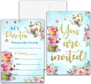 Floral Tea Party Birthday Invitatio...