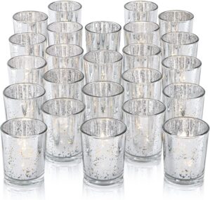 DARJEN 24Pcs Silver Votive Candle H...