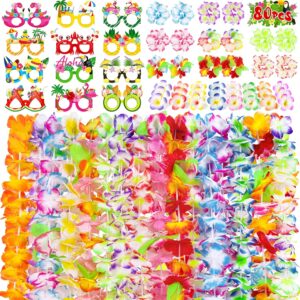 80PCS Hawaiian Luau Leis Party Phot...