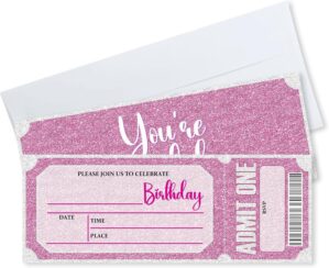 Birthday Invitations Girl, 20 Pcs P...