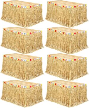 Fovths 8 Pack Luau Grass Table Skir...