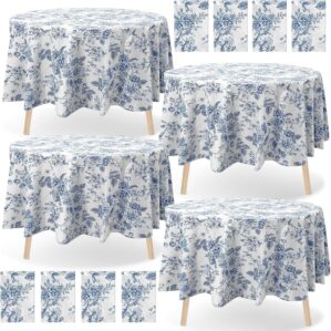 Ganeen 12 Pcs Blue Floral Plastic T...