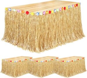 Fovths 4 Pack Luau Grass Table Skir...