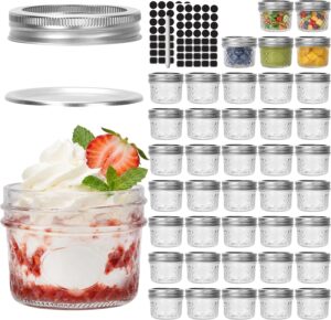 CycleMore 40 Pcs 4oz Clear Glass Mi...