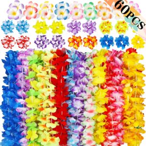 60PCS Hawaiian Luau Leis Party Deco...
