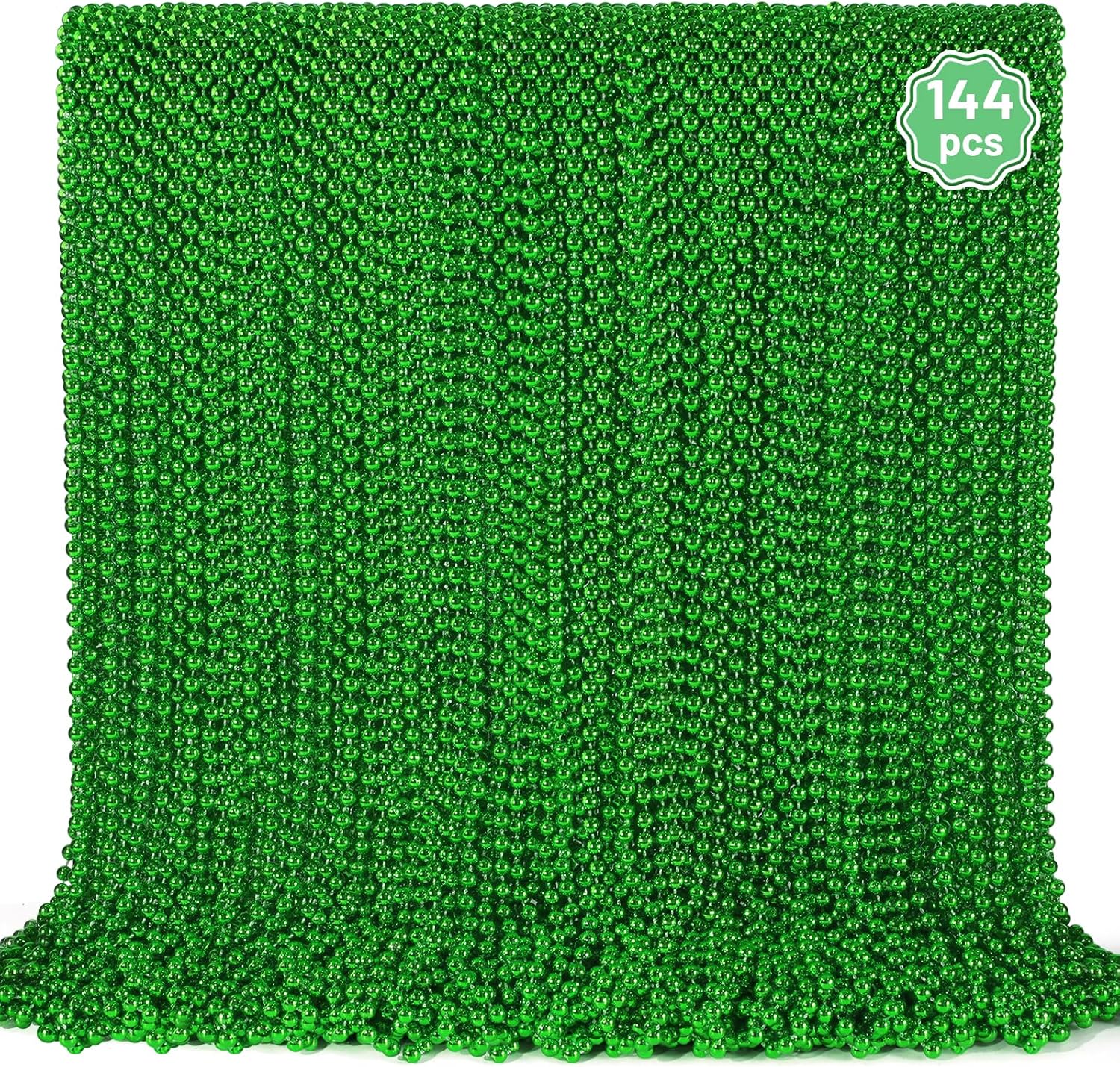 YAXINRUI 144 PCS St. Patricks Day Necklaces, Green Mardi Gras Christmas Bead Necklaces, 33" St. Patrick's Day Green Beads St. Patricks Day Accessories for Mardi Gras, St. Patricks Day Party Favors