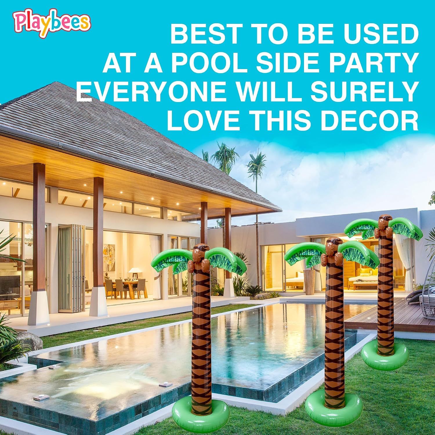 Giant Inflatable Palm Trees - 2 Pack - 6 Foot Super Sturdy Trees for Luau Parties, Beach Decor, Poolside Ambiance, Tropical Theme Decor & Outdoor Fun, Easy Inflation - Image 5