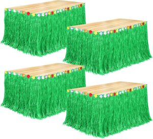 Fovths 4 Pack Luau Grass Table Skir...