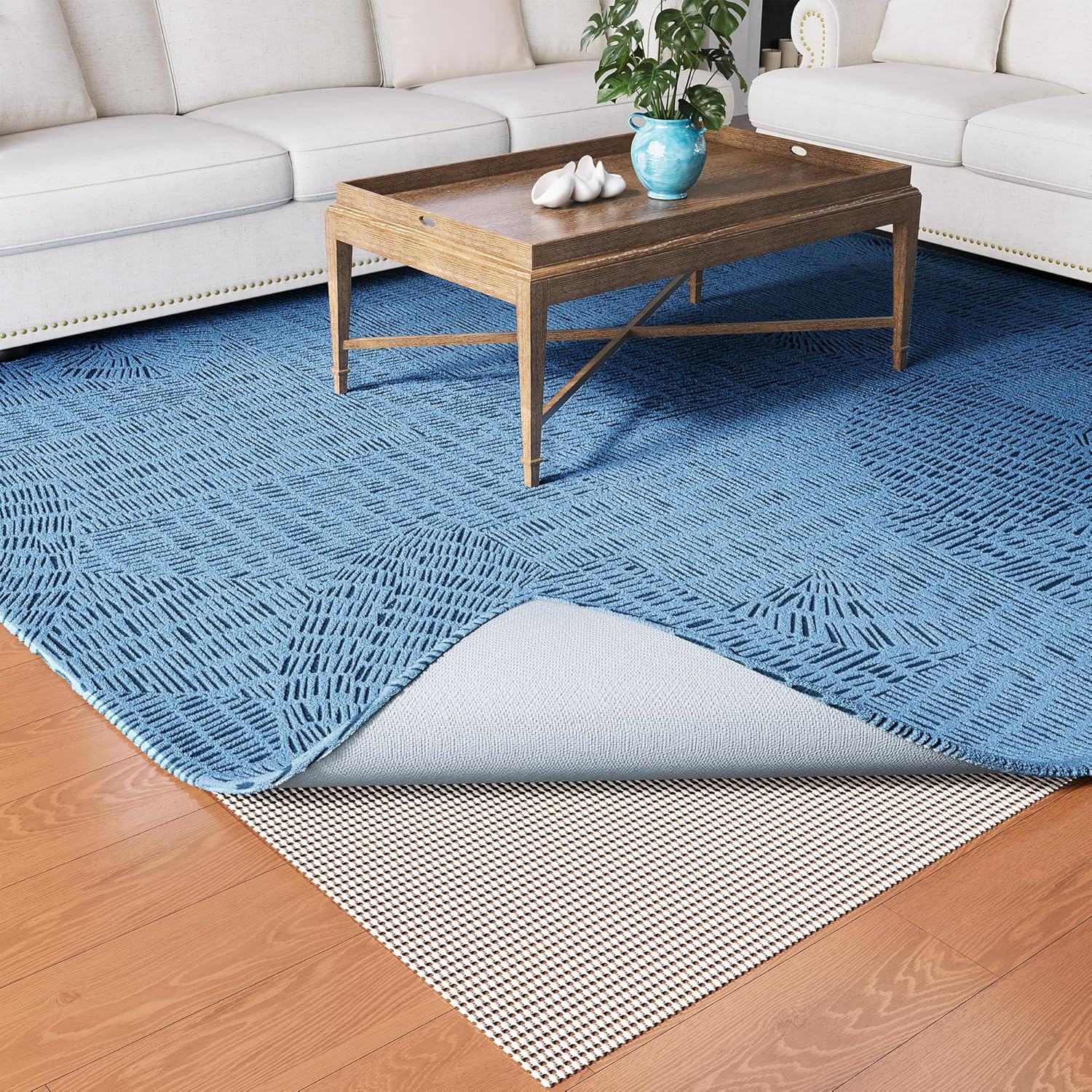 Jorvila Non-Slip Rug Pad Gripper 2x8 Feet, Thick Cushioned Carpet Pad for Hardwood Floors, Anti Skid Mat for Kitchen Hallway Runner, Strong Grip Drawer Shelf and Cabinet Liner - Image 8