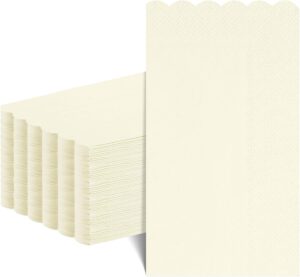 Ivory Scalloped Guest Napkins (60) - Party Napkins