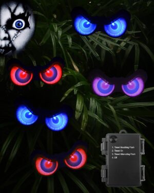 Flashing LED Creepy Eyes Lights (5) - Halloween Party Supplies