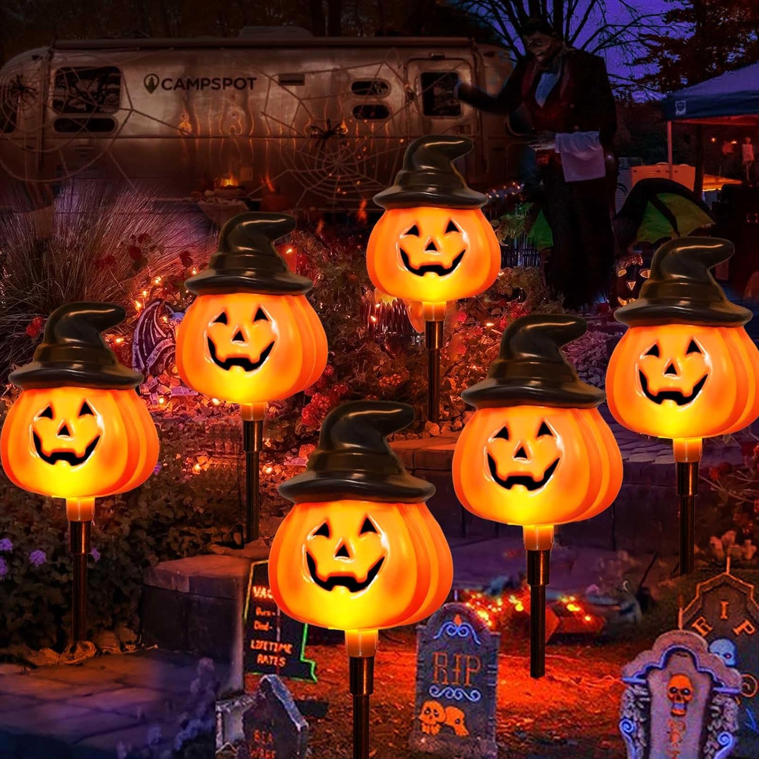 Jack-O’-Lantern Pathway Stake... - Halloween Party Supplies