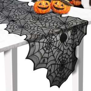 Black Lace Spider Web Table Runner