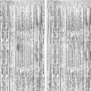 Silver Foil Fringe Curtains (2-Pack...
