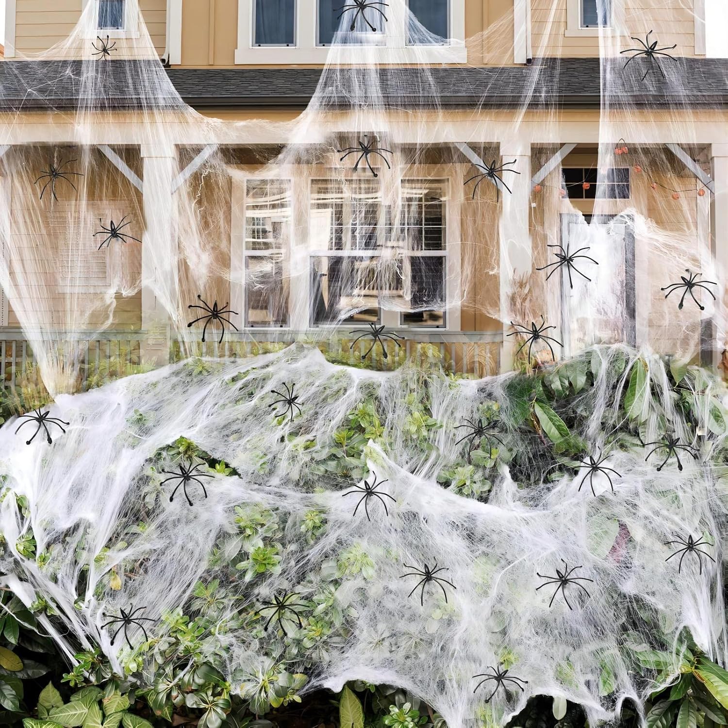 Mega Spider Web Kit, 1400 sq ft + 1... - Halloween Party Supplies