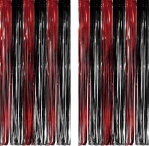 Black & Red Streamer Backdrop ... - Halloween Party Supplies
