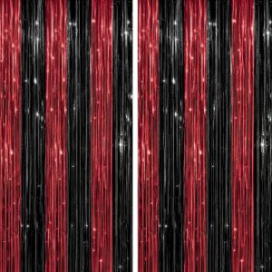 Red & Black Foil Fringe Backdr... - Party Backdrops