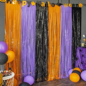 Orange, Purple & Black Foil Fr... - Halloween Party Supplies