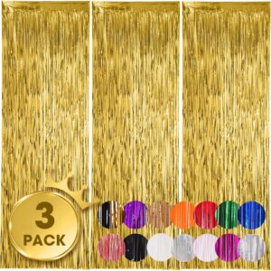 Gold Foil Fringe Backdrop Curtains ... - Party Backdrops