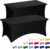 Fixwal Black Table Cloth 2 Pack 6FT for Rectangular Table Spandex Fitted Table Covers Washable Stretch for Soccer Party, Trade Show, Banquet, Wedding, Buffet
