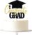 Glitter Congrats Grad Cake Topper, 2026 Graduation Party Decorations – High School College Congrats Grad Party Cake Decorations Supplies (black gold)