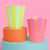 xo, Fetti Pink + Green Pool Party Plastic Cups | 16 pcs 12 oz | Summer Drinkware, Colorful Decorations, Bachelorette Party Drinks, Birthday Supplies