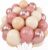 Retro Blush Pink Balloons, 60 Packs 12 Inch Dusty Pink Metallic Chrome Rose Gold White Sand Nude Balloons for Pumpkin Baby Shower Girls Women Boho Birthday Bridal Wedding Mothers Day Decorations
