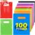 ANZNKU 100 Pcs Multicolor Party Favor Goodie Small Gift Bags with Handle for Candy Treat Sample Snack Craft, Plastic Gift Pouch Bulk for Kids Birthday Party, School Events & Small Business(5.9×7.9 in)