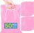 ANZNKU 50 PCS Pink Bulk Gift Bags 8″x11″, Goodie Bag for Candy Treat Jewelry Craft, Plastic Gift Bags with Die Cut Handles for Easter Gifts, Birthday, Small Business, Wedding