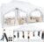 COBIZI 10×20 Heavy Duty Pop Up Canopy Tent with 6 Sidewalls Thicken Frame, Commercial Easy Up Outdoor Wedding Party Tents, All Season Waterproof Windproof with Stakes Sandbags Ropes Roller Bag, White