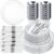 Bestluck 350PCS Clear Plastic Plates with Silver Trim for 50 Guests, Disposable Dinnerware Set for Party & Wedding, Includes 100 Plastic Plates, 50 Pre Rolled Napkins with Silver Silverware, 50 Cups