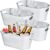 OBTANIM 4 Pack 4 Gallon Galvanized Ice Buckets Metal Champagne Drink Cooler Storage Ice Tub with Handles for Beer Cocktails Wine Beverage Home Parties Bar Cooling Supplies