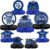 9PCS Graduation Party Decorations Class of 2026 Congrats Grad Table Centerpiece Congratulate Graduation Honeycomb Table Toppers for Graduation Party Supplies(Blue,Black）