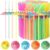 Eaasty 800 Pcs Umbrella Straws Bulk 9.5in Disposable Straws Hawaiian Beach Cocktail Luau Party Supplies for Cocktail, Milkshake, Juice Decor (Muticolor)