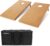 GoSports 4 ft x 2 ft Regulation Size Wooden Cornhole Boards Set with Light Brown Finish – Includes Carrying Case (Choose Your Colors)
