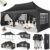 COBIZI 10×20 Pop Up Canopy with 6 Sidewalls,10×20 Canopy Tent Frame Upgraded with 3 Adjustable Heights,Waterproof UV50+ Outdoor Party Commercial Ez Up Gazebos with Carry Bag(10 x 20 ft Black)