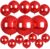 15 Pcs Red Round Foil Balloons, 22/15/10 Inch 4D Ball Balloons Red Ball Balloon for Christmas New Year Graduation Birthday Wedding Anniversary Party Valentine’s Day Decorations