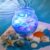 RoundFunny 12 Set 30 oz Beach Themed Party Table Centerpieces 4″ Heavy Duty Round Plastic Fish Bowls Mixed Beach Natural Seashell Starfish with Blue Lights for Wedding Baby Shower Ocean Party Supplies